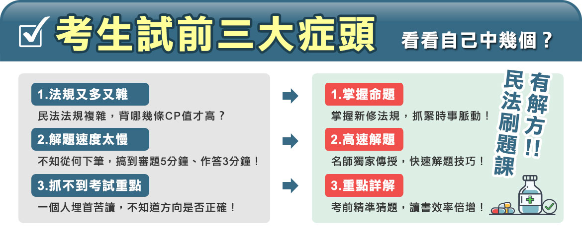 你中鏢了嗎？民法高分刷題課有解方