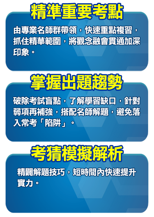 考前衝刺上榜必備 掌握考題核心